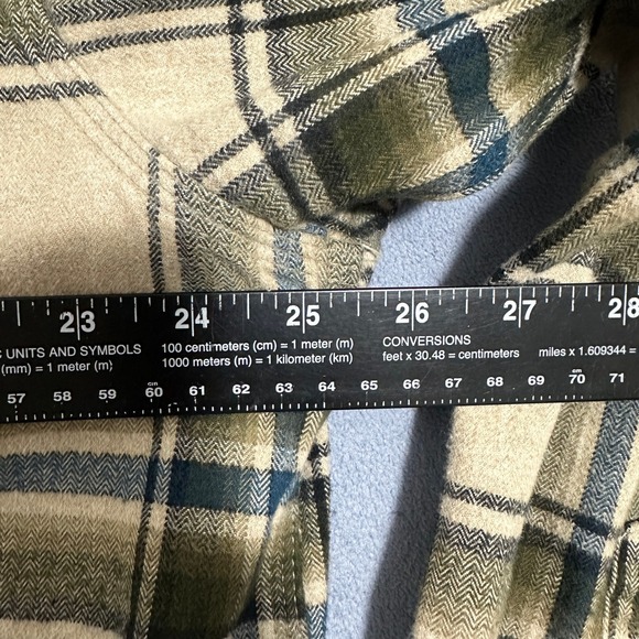 Carhartt Plaid Flannel Button Down Shirt Original Fit Green Tan Mens Size XL - Picture 7 of 13